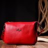 Червона жіноча сумка-кроссбоді з натуральної шкіри на блискавці KARYA (2420845) - 8