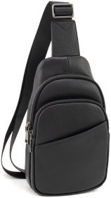 Мужской кожаный слинг Leather Collection 94559 черного цвета