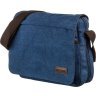 Синяя текстильная сумка для ноутбука через плечо Vintage (20189) - 1