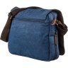 Синяя текстильная сумка для ноутбука через плечо Vintage (20189) - 2