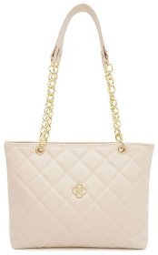 Стильная вместительная женская сумка из кожзама с ручками Monsen 94659 белого цвета