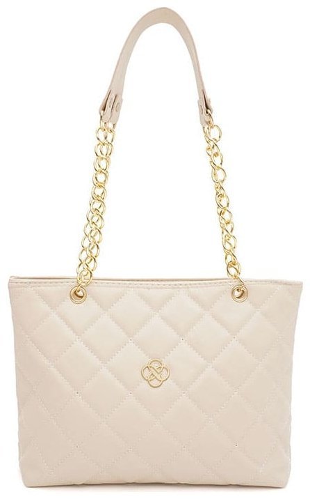 Стильная вместительная женская сумка из кожзама с ручками Monsen 94659 белого цвета modnotak фото №1