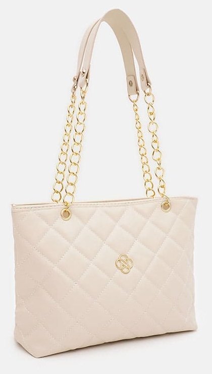 Стильная вместительная женская сумка из кожзама с ручками Monsen 94659 белого цвета modnotak фото №2