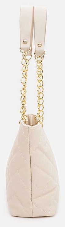 Стильная вместительная женская сумка из кожзама с ручками Monsen 94659 белого цвета modnotak фото №4