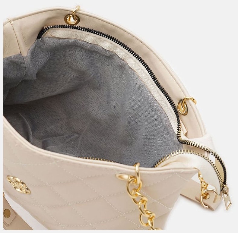 Стильная вместительная женская сумка из кожзама с ручками Monsen 94659 белого цвета modnotak фото №5