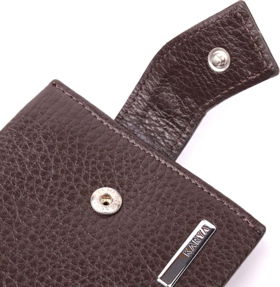 Коричневое мужское портмоне из натуральной кожи с зажимом для купюр KARYA (2421045)