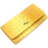 Женский желтый кошелек из натуральной кожи с тиснением под крокодила KARYA (2421145) - 1