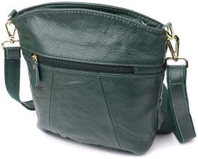 Компактна жіноча шкіряна сумка через плече Vintage 94859 зеленого кольору
