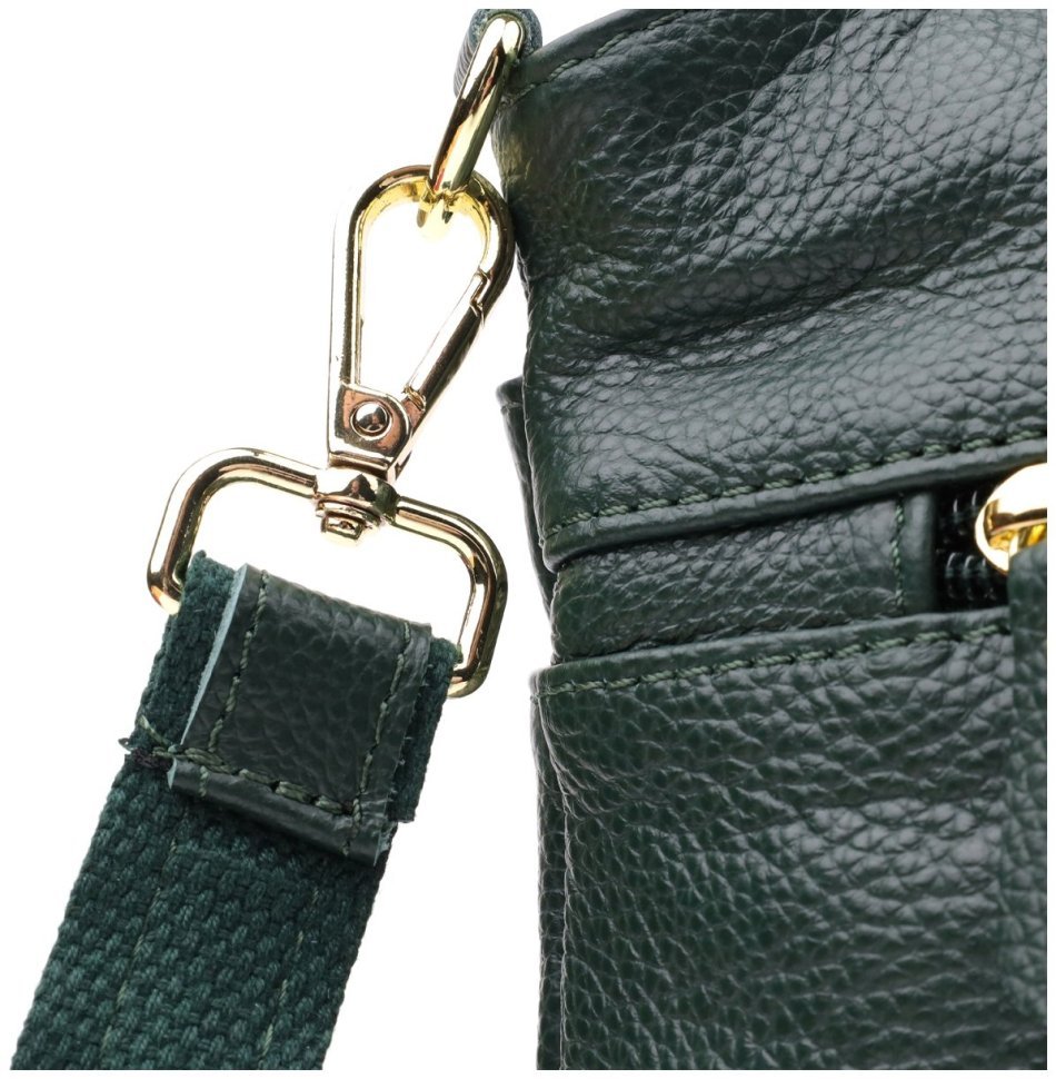 Компактная кожаная женская сумка через плечо Vintage 94859 зелёного цвета modnotak фото №4