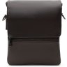 Коричнева чоловіча сумка на плече з натуральної шкіри з клапаном Borsa Leather (21316) - 1