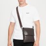Коричнева чоловіча сумка на плече з натуральної шкіри з клапаном Borsa Leather (21316) - 6