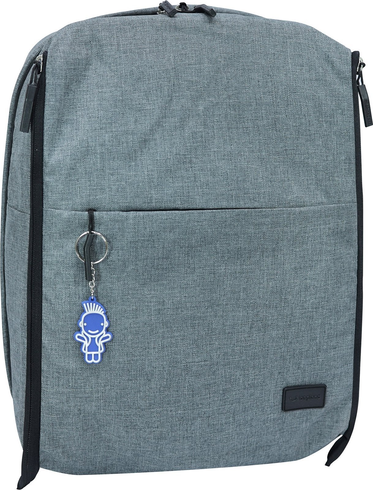 Серый текстильный рюкзак под ноутбук с USB-разъемом - Bagland 55659