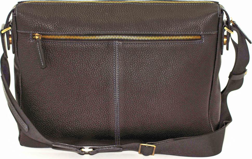 Містка чоловіча сумка месенджер з фактурної шкіри чорного кольору VATTO (12000)