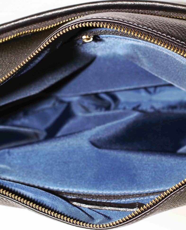 Містка чоловіча сумка месенджер з фактурної шкіри чорного кольору VATTO (12000)