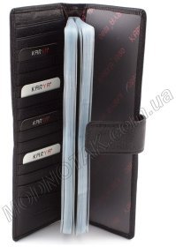 Черная визитница из натуральной кожи с фиксацией KARYA (16163)