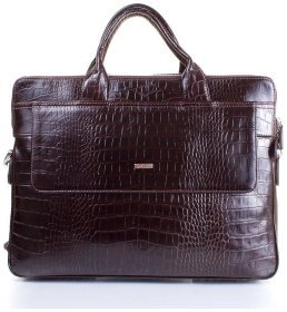 Повседневная мужская сумка через плечо для ноутбука и документов Desisan 106959 из кожи под фактуру кроко