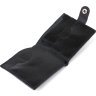 Черное кожаное мужское портмоне с фиксацией на хлястик и кнопку Shvigel (2416460) - 4