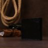 Черное кожаное мужское портмоне с фиксацией на хлястик и кнопку Shvigel (2416460) - 7