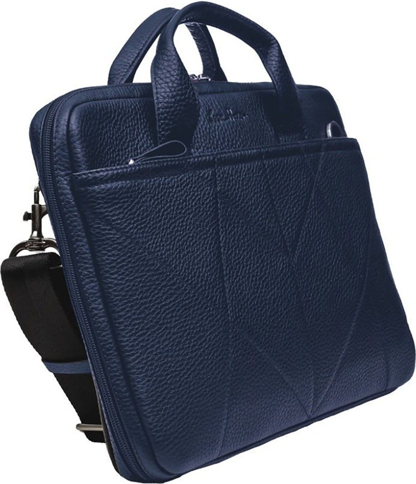 Кожаная сумка для ноутбука 13 дюймов в синем цвете Issa Hara (21159)