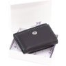 Женский кожаный кошелек черного цвета на магните ST Leather 1767259 - 7