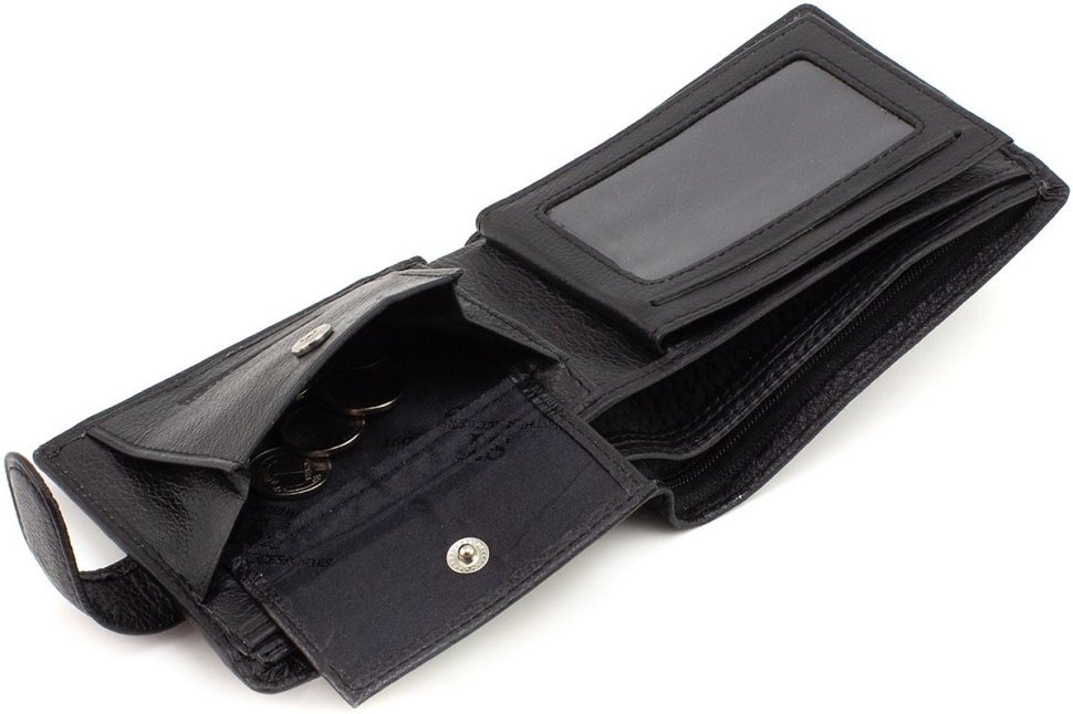 Черное мужское портмоне из натуральной кожи под документы ST Leather 1767359