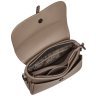 Повседневная женская сумка из натуральной кожи флотар с клапаном на магните Desisan 107459 бежевого цвета modnotak фото - 6