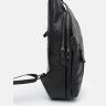 Черный мужской кожаный слинг-рюкзак через плечо Keizer (22096) - 4