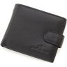 Небольшое мужское портмоне из натуральной черной кожи с блоком под карты ST Leather 1767459 - 1