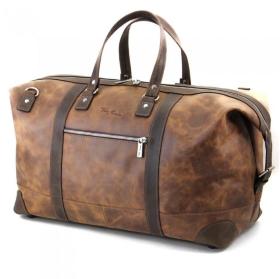 Рыжий кожаный саквояж с съемным плечевым ремнем Tom Stone (12174)