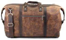 Рыжий кожаный саквояж с съемным плечевым ремнем Tom Stone (12174)