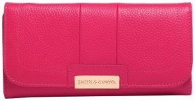 Яркий женский кошелек из натуральной кожи цвета фуксия Smith&Canova 77759
