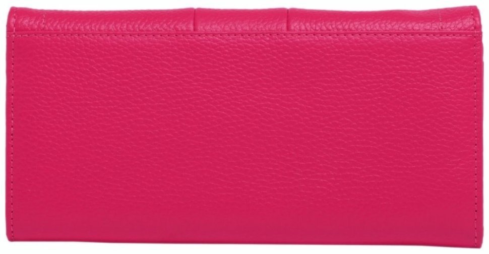 Яскравий жіночий гаманець із натуральної шкіри кольору фуксія Smith&Canova 77759