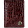 Картхолдер из натуральной кожи с фактурой под крокодила Hammonds Flycatcher CC606 коричневого цвета 107959 modnotak фото - 1
