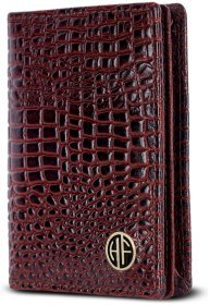 Картхолдер из натуральной кожи с фактурой под крокодила Hammonds Flycatcher CC606 коричневого цвета 107959