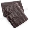 Коричневий шкіряний гаманець під крокодила KARYA (0952-57) - 3