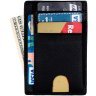 Компактний картхолдер-гаманець із натуральної фактурної шкіри чорного кольору Hammonds Flycatcher CC607 RFID-захист 108059 modnotak фото - 1
