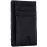 Компактний картхолдер-гаманець із натуральної фактурної шкіри чорного кольору Hammonds Flycatcher CC607 RFID-захист 108059 modnotak фото - 4