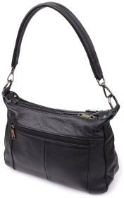 Повседневная городская женская сумка из фактурной кожи через плечо Vintage 98159 черного цвета