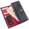 Фірмовий гаманець з натуральної синьо-червоної шкіри KARYA (12387) - 5