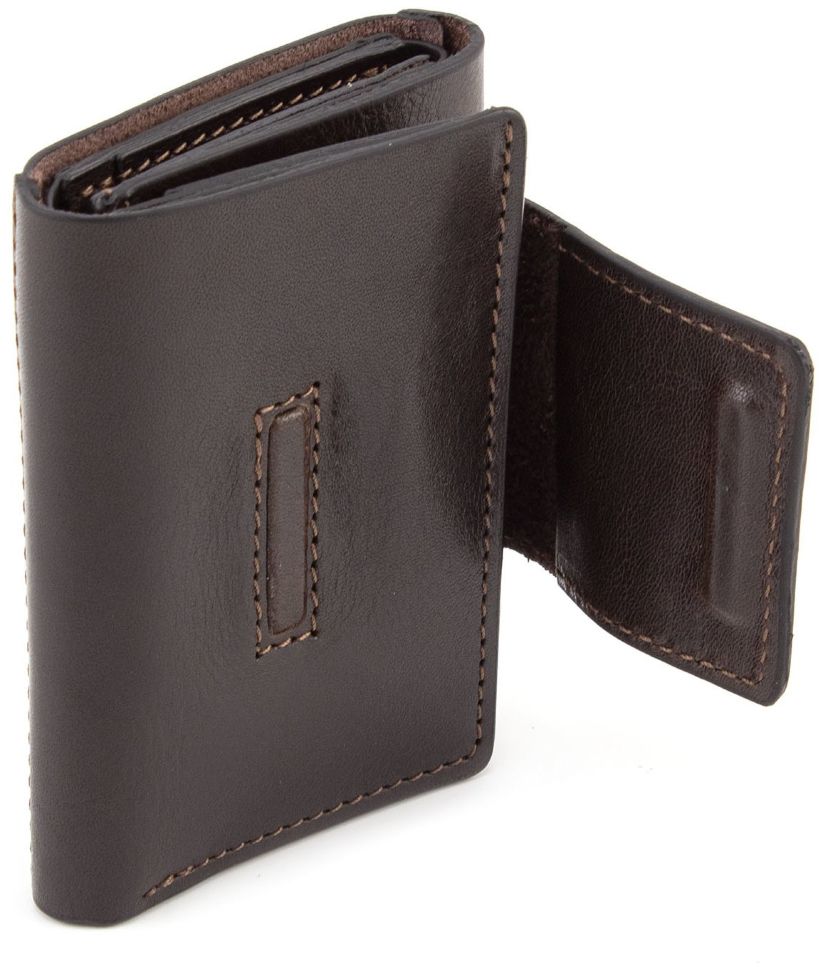Молодіжний маленький гаманець коричневого кольору Grande Pelle (13008)