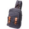 Чорна текстильна сумка-рюкзак з двома відділеннями на блискавці Vintage 2422162 - 1