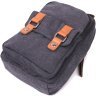 Чорна текстильна сумка-рюкзак з двома відділеннями на блискавці Vintage 2422162 - 3