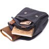Чорна текстильна сумка-рюкзак з двома відділеннями на блискавці Vintage 2422162 - 6
