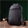Чорна текстильна сумка-рюкзак з двома відділеннями на блискавці Vintage 2422162 - 8