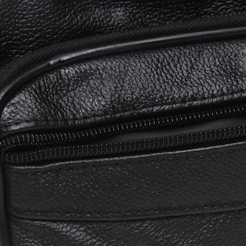 Мужская черная сумка-барсетка горизонтального типа из натуральной кожи Keizer (22065)