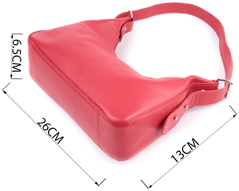 Женская стильная сумка-багет из гладкой натуральной кожи Shvigel 2422832 Красная modnotak фото №3