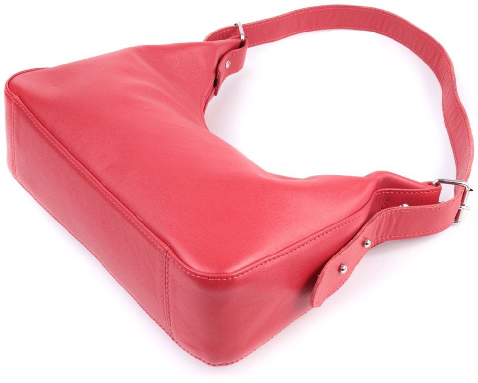 Женская стильная сумка-багет из гладкой натуральной кожи Shvigel 2422832 Красная modnotak фото №5