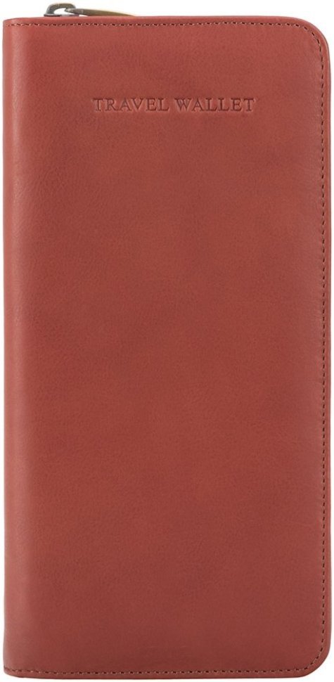 Коричневий дорожній гаманець із натуральної шкіри високої якості на зап'ястя Visconti 68759