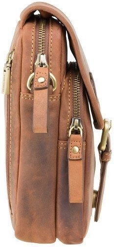 Плечова чоловіча сумка з натуральної шкіри коричневого кольору з вінтажним ефектом Visconti Jules 69059
