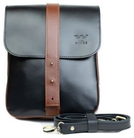 Мужская сумка на плечо из черно-коричневой кожи BlankNote Mini Bag 79059